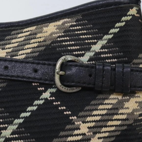 BURBERRY Nova Check Blue Label Shoulder Bag Canvas Black - Picture 9 of 15